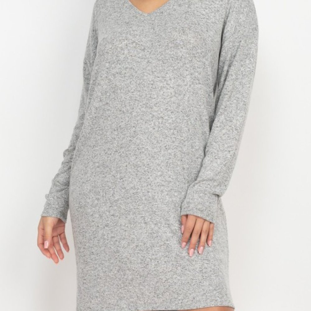 Women's Knit Dress-Gray